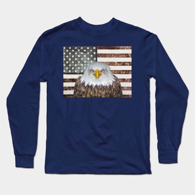 American Bald Eagle Long Sleeve T-Shirt by morningdance